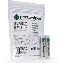 Portawipes Compressed Toilet Paper Tablet Coin Tissues 50 Pack With 5 Carrying for sale online